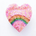 Rainbow Love Sequin Hand Bag - Hot Pink